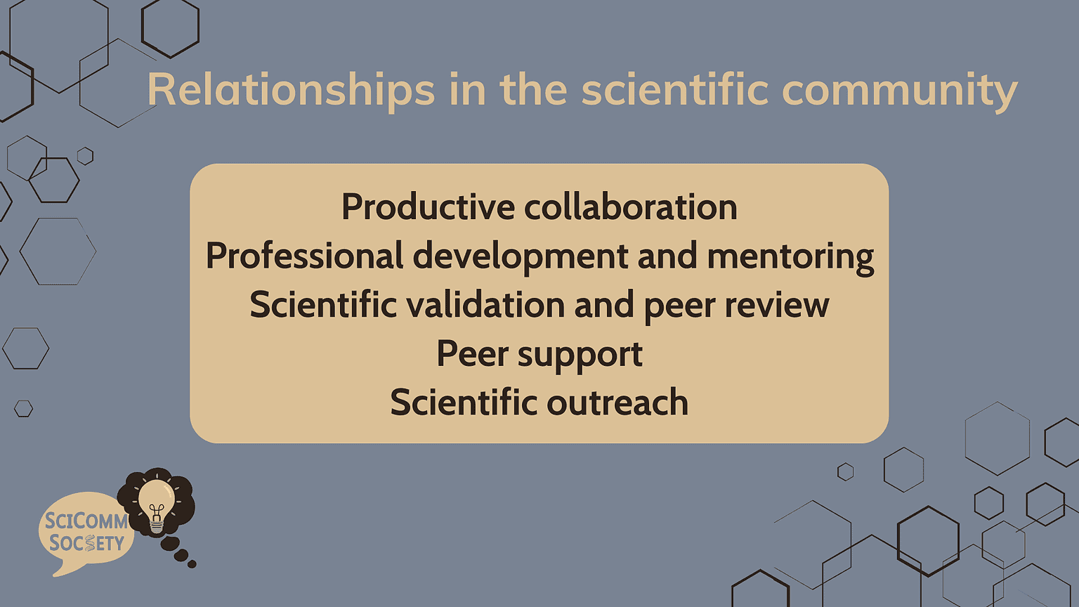 Communication fosters scientific relationships and belonging