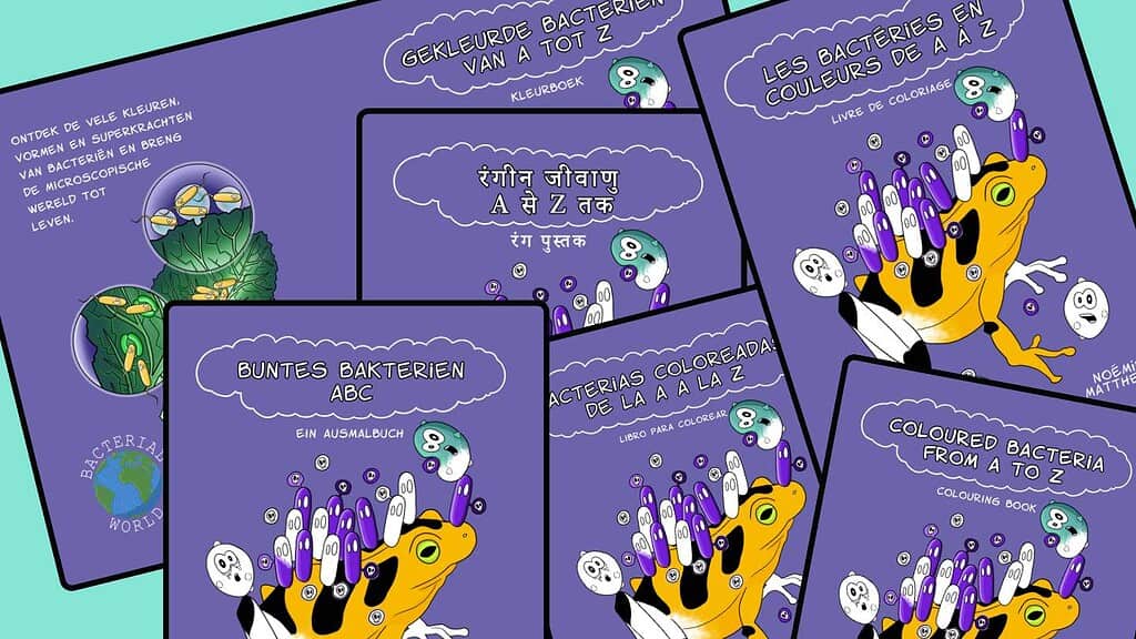 Covers of the colouring book in different languages