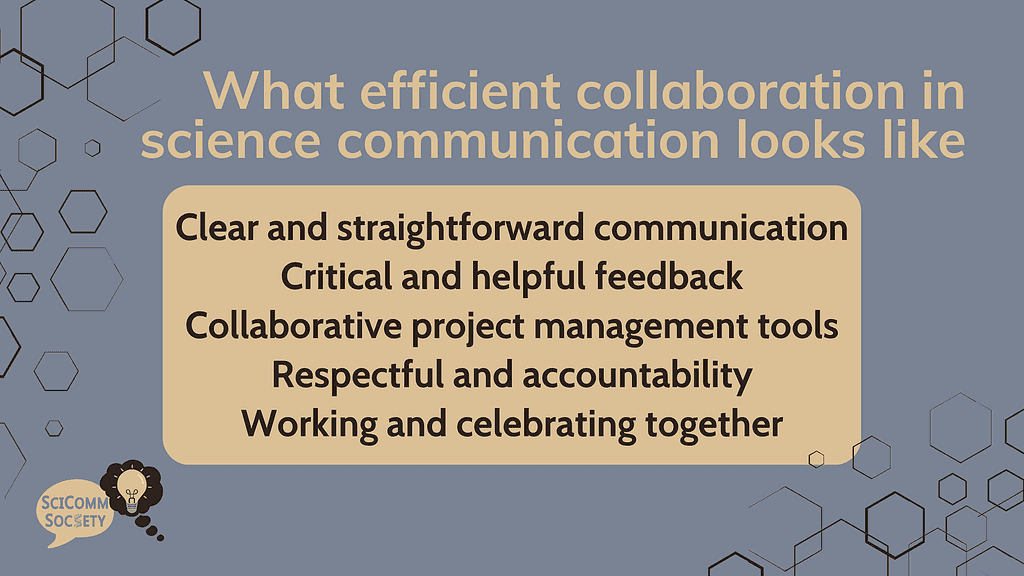 What efficient collaboration in science communication looks like